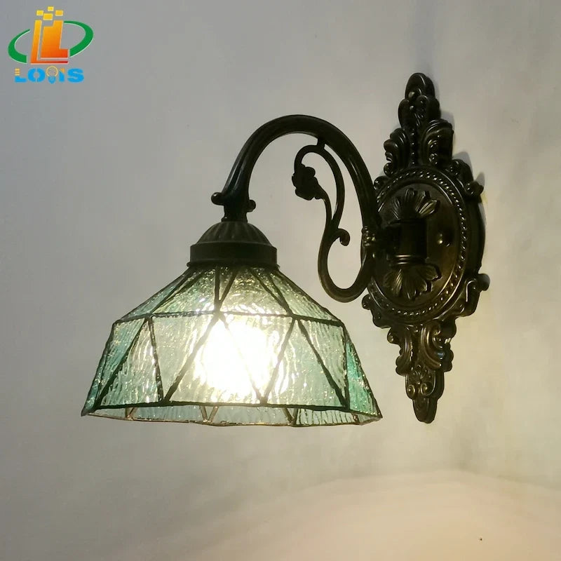 applique murale style tiffany en verre lumineux décoratif