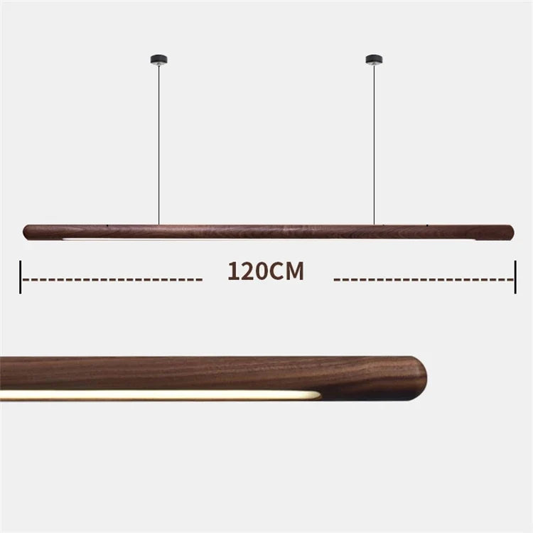 suspension design minimaliste en bois avec bande led