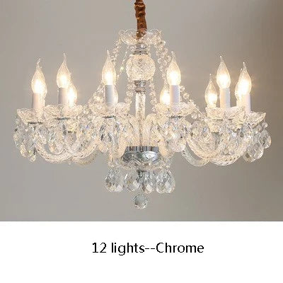 lustre en cristal doré pour décoration intérieure élégante
