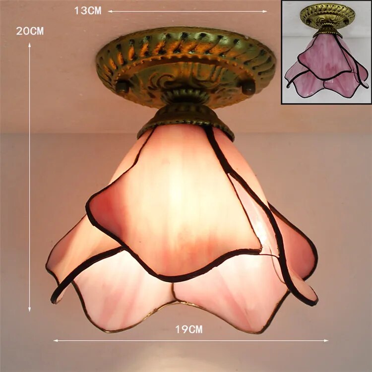 Plafonnier Led en verre créatif moderne avec ampoule 7W E27