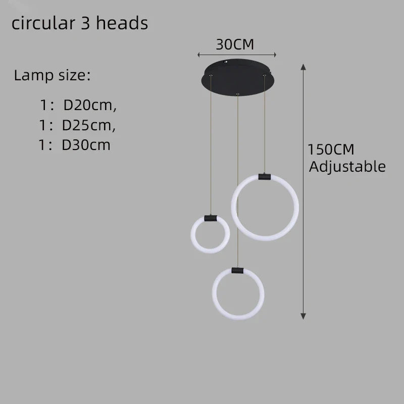 lustre à led moderne en acrylique pour décoration luxe
