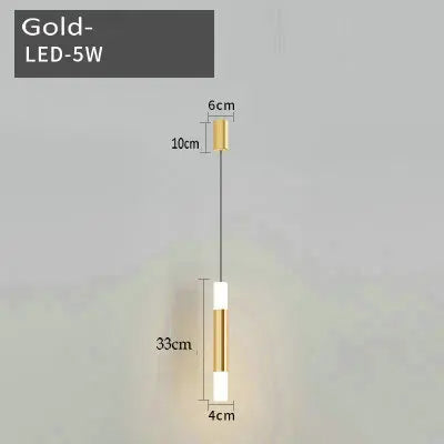 suspension LED en or art moderne long câble