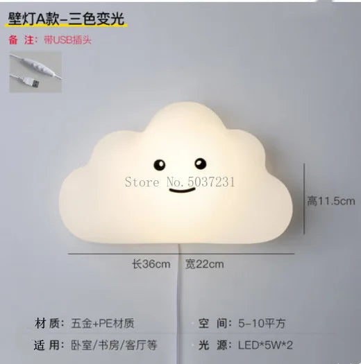 applique murale nuage décorative pour chambre enfant design créatif