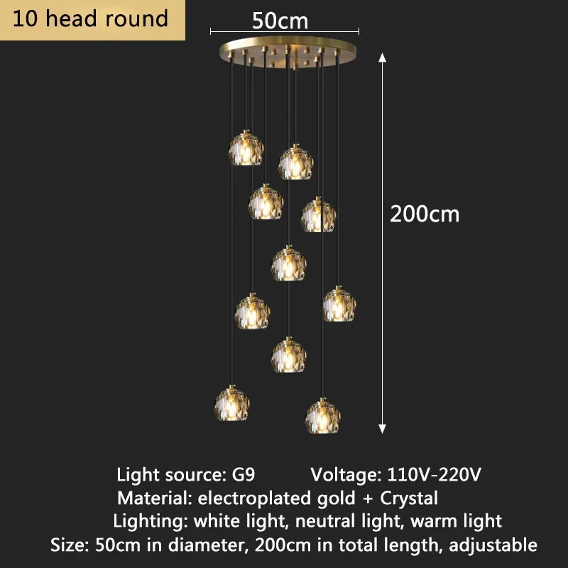 lustre contemporain en cristal pour restaurant café et bar