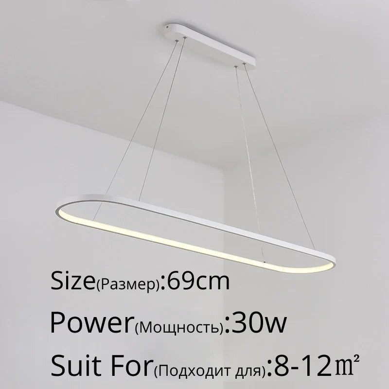 suspension led moderne rectangulaire avec télécommande lampara