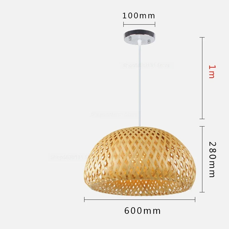 luminaire suspendu en bambou chinois pour restaurant hôtel