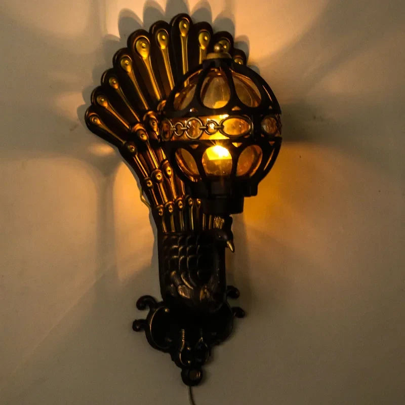 applique murale Style européen rétro paon Led hôtel Art balcon Villa porte lumière adapté à l'éclairage intérieur/extérieur