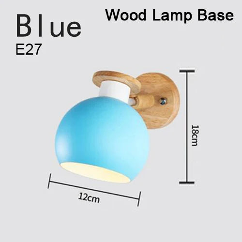 applique murale moderne en fer et bois à led