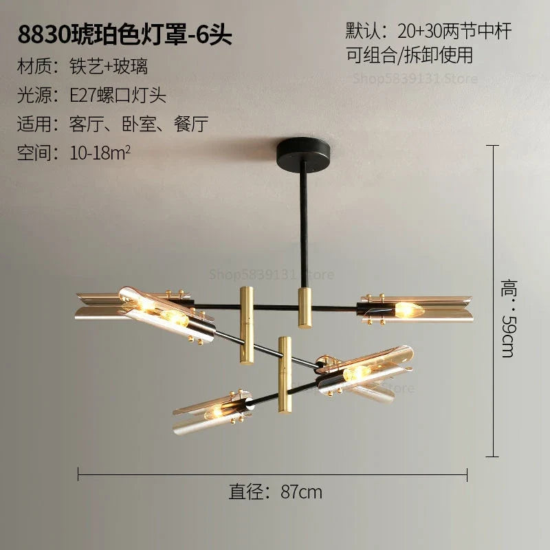 lustre en verre au design nordique et créatif