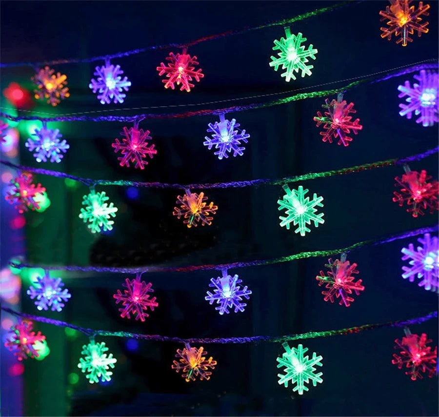 guirlande lumineuse féerique flocons étoiles décoration fête Noël