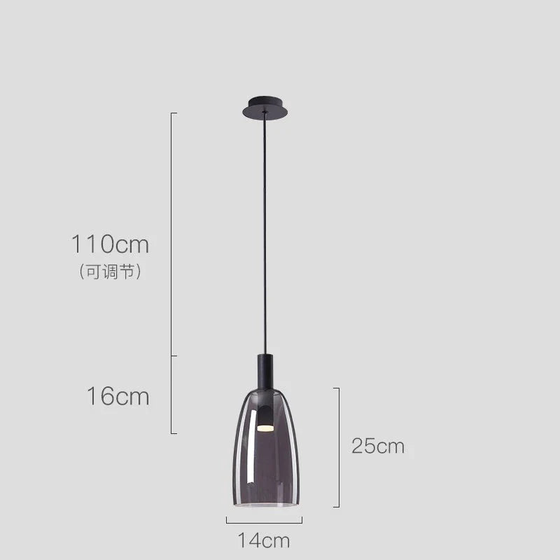 suspension en verre pour décoration d'intérieur moderne