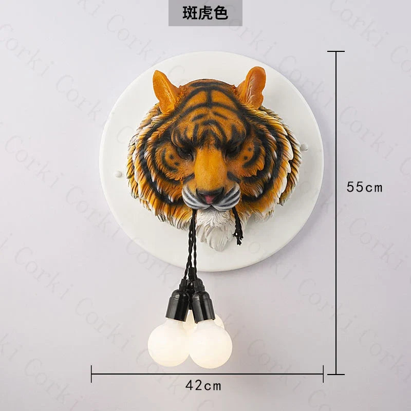 applique murale nordique en résine motif tigre design italien lumineux