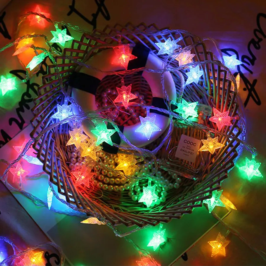 guirlande lumineuse féerique flocons étoiles décoration fête Noël
