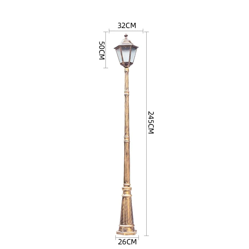(H≈2.4M) Courtyard Lamp Street Lamp Outdoor Lawn Lamp Outdoor Waterproof Villa Garden Community High Pole Lamp Post Lamp
