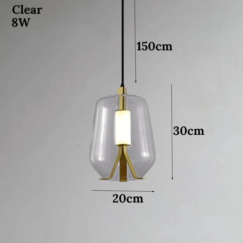 suspension vintage en verre design nordique créatif