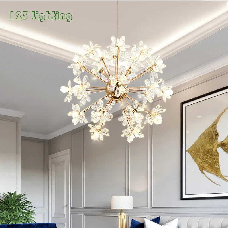 lustres modernes en cristal pour décoration romantique intérieure