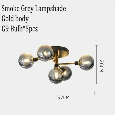 lustre moderne gris fumée verre maison intérieur