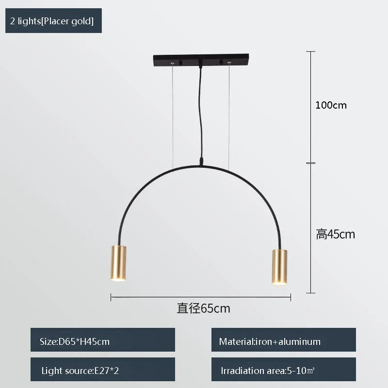 suspension moderne à trois têtes design créatif et élégant