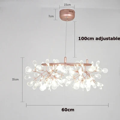 suspension led art déco en acier inoxydable et acrylique