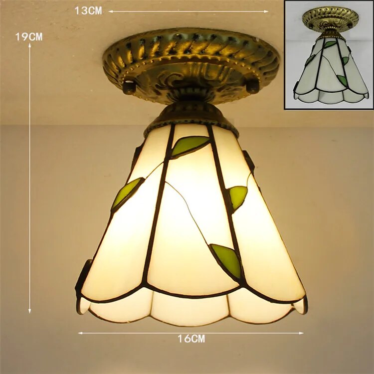 Plafonnier Led en verre créatif moderne avec ampoule 7W E27