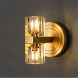 applique murale moderne en cuivre avec lumière cristal décorative