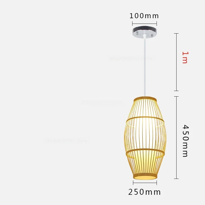 luminaire suspendu en bambou chinois pour restaurant hôtel