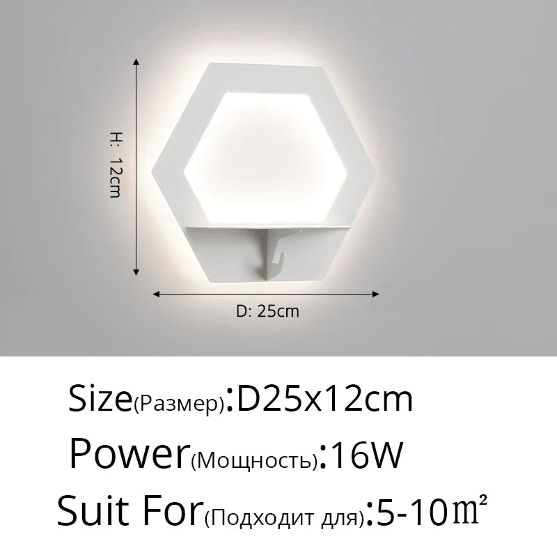 applique murale led moderne économie d'énergie étagère nordique