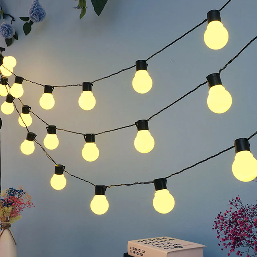 guirlande lumineuse globe 38 led féerique pour décorations extérieures