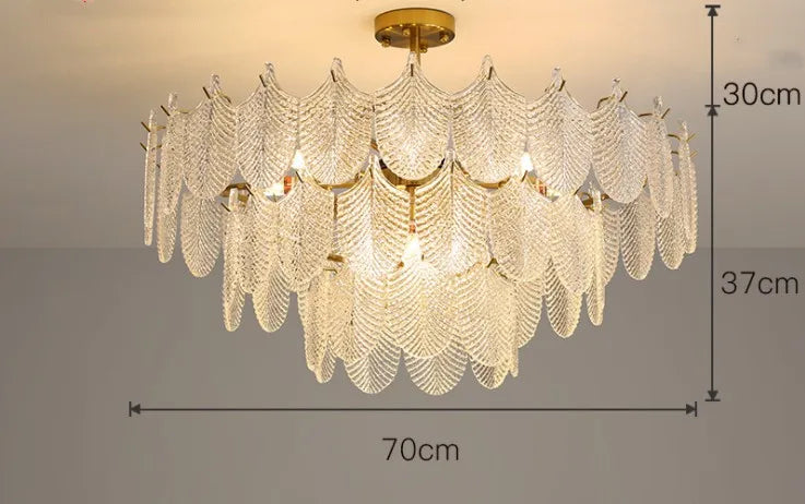 lustre de luxe en verre pour décoration intérieure élégante et moderne
