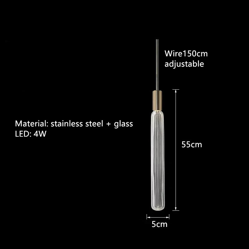 suspension postmoderne en verre transparent pour espaces modernes
