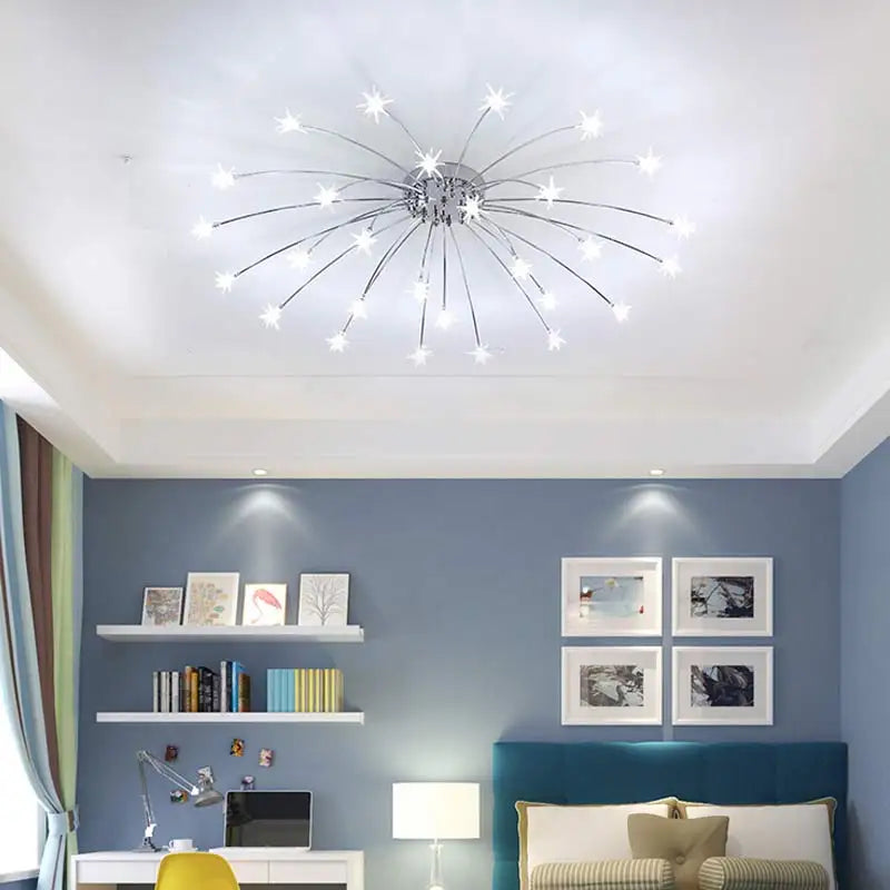 lustre moderne design chrome avec led pour éclairage maison