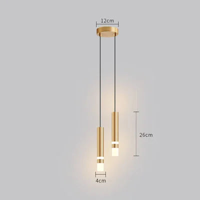 suspension LED en or art moderne long câble