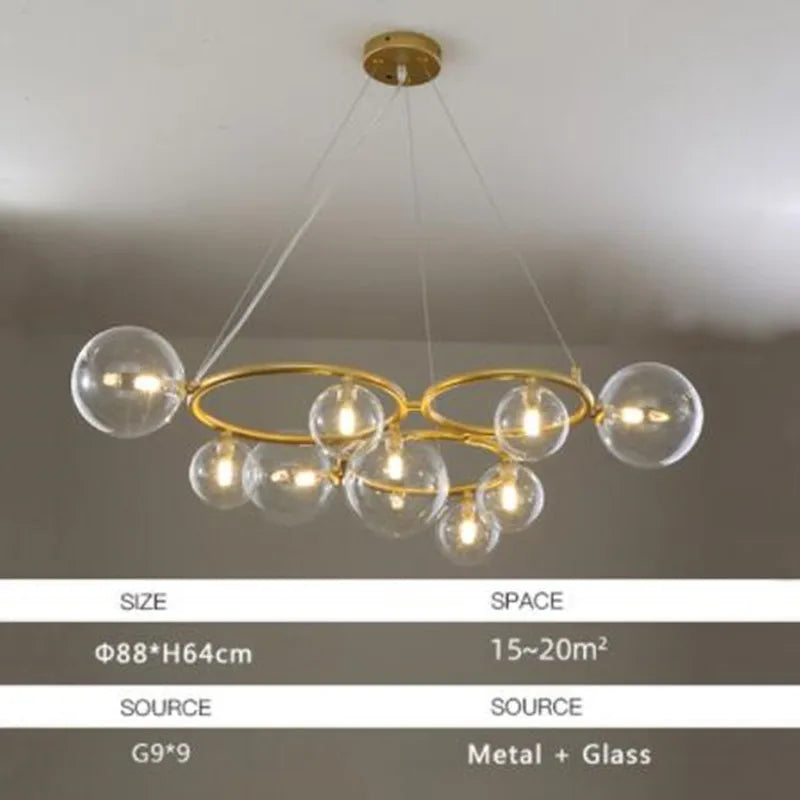 suspension moderne en verre avec ampoule incluse pour décoration intérieure