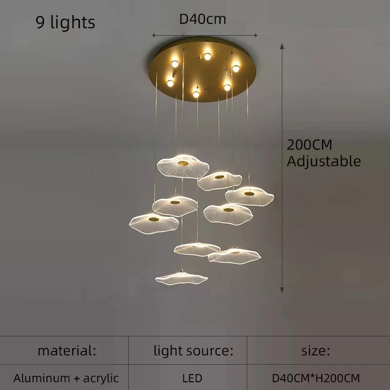 lustre nordique en acrylique design créatif pour espaces élégants