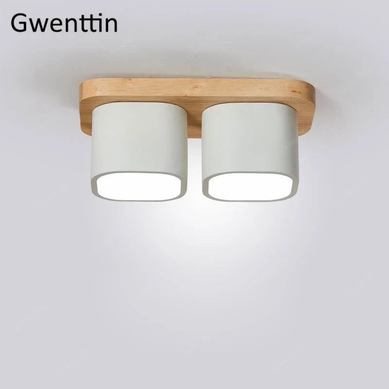 plafonnier moderne en bois et fer design nordique pour intérieur décoratif