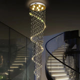 lustre moderne en cristal design spiralé pour éclairage décoratif