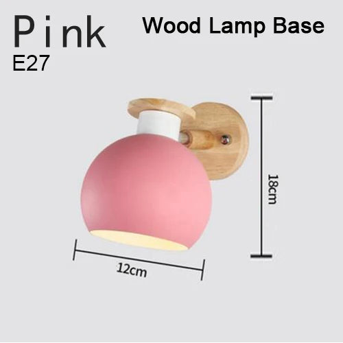 applique murale moderne en fer et bois à led