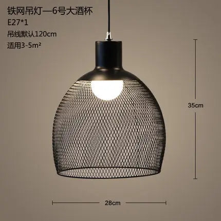 lustre cage à oiseaux style loft rétro en fer créatif minimaliste
