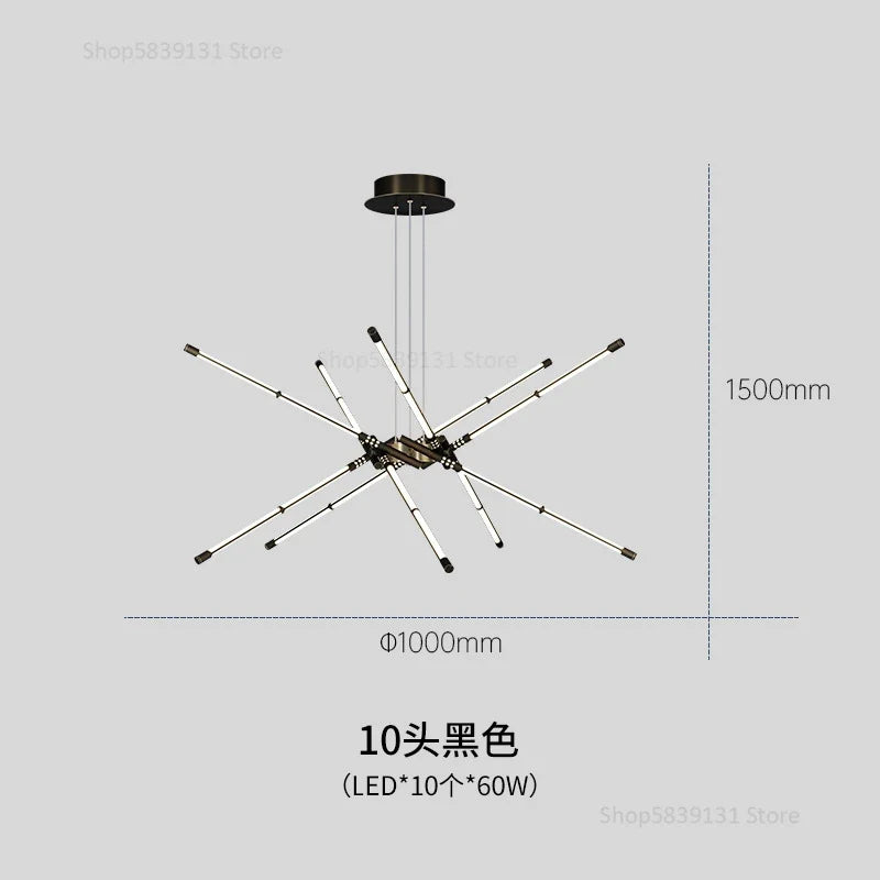 lustre moderne simple en cuivre de luxe suspendu