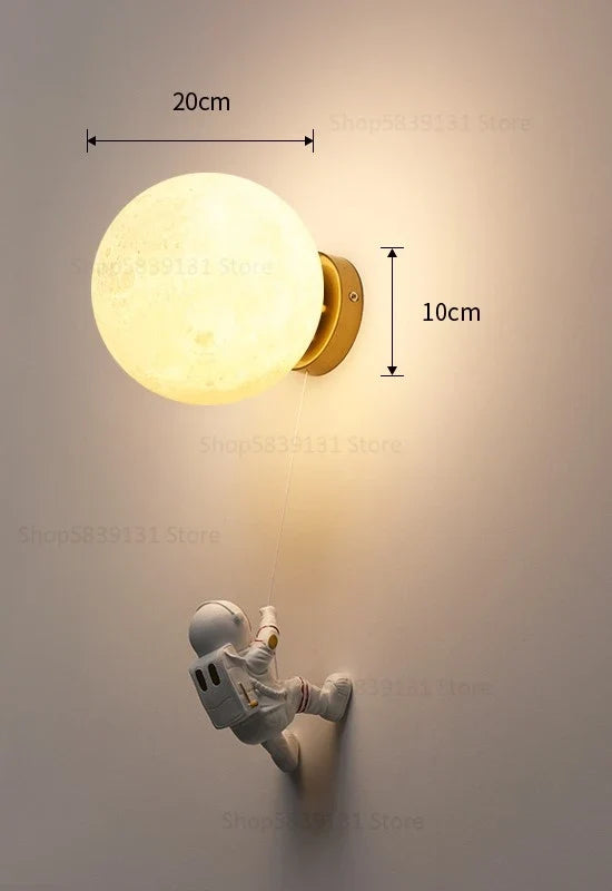 applique murale astronaute moderne pour chevet d'enfant décoration étoile lune