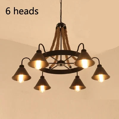 lustre vintage industriel en fer forgé pour loft et café