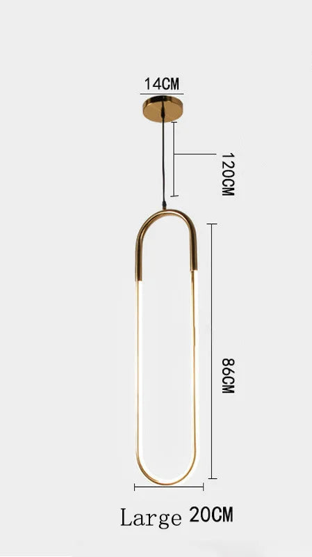 lampe led nordique en forme de u luminaire suspendu décoratif moderne