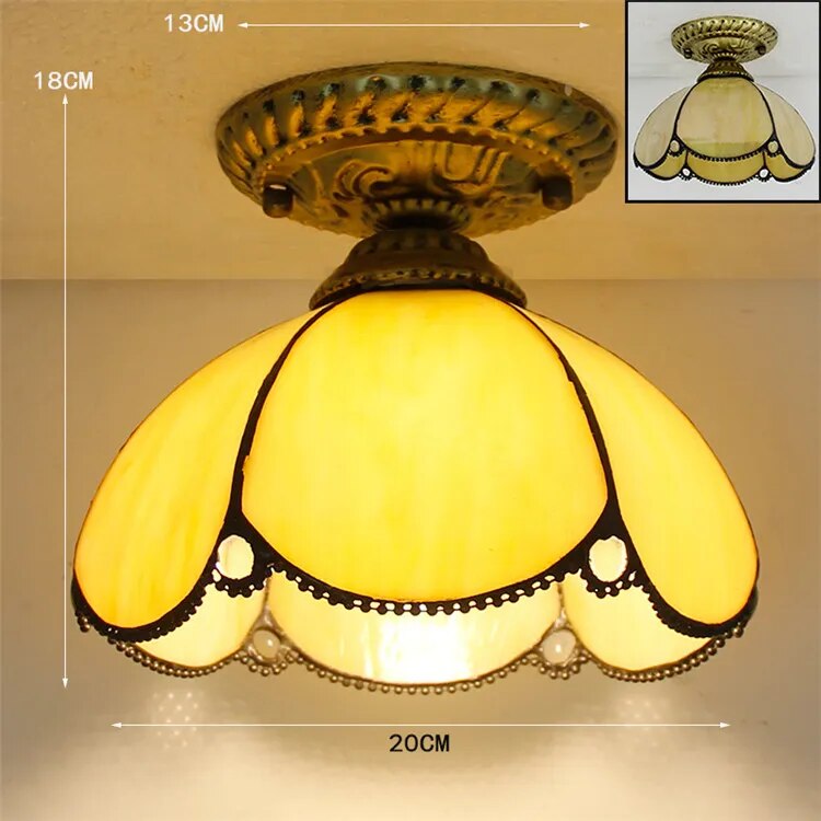 Plafonnier Led en verre créatif moderne avec ampoule 7W E27