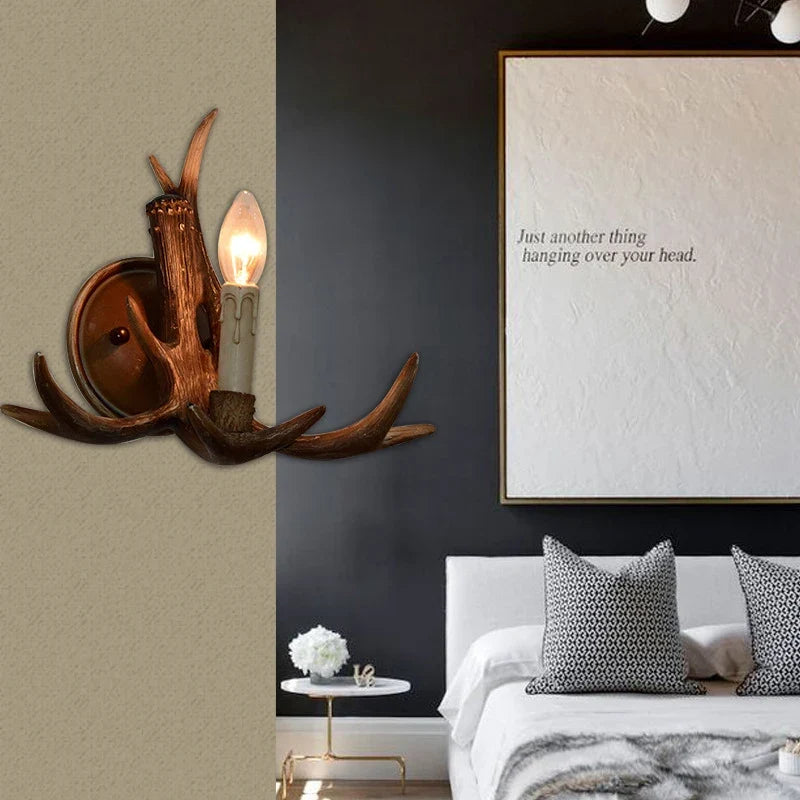 applique murale led en forme de bois de cerf en résine décorative