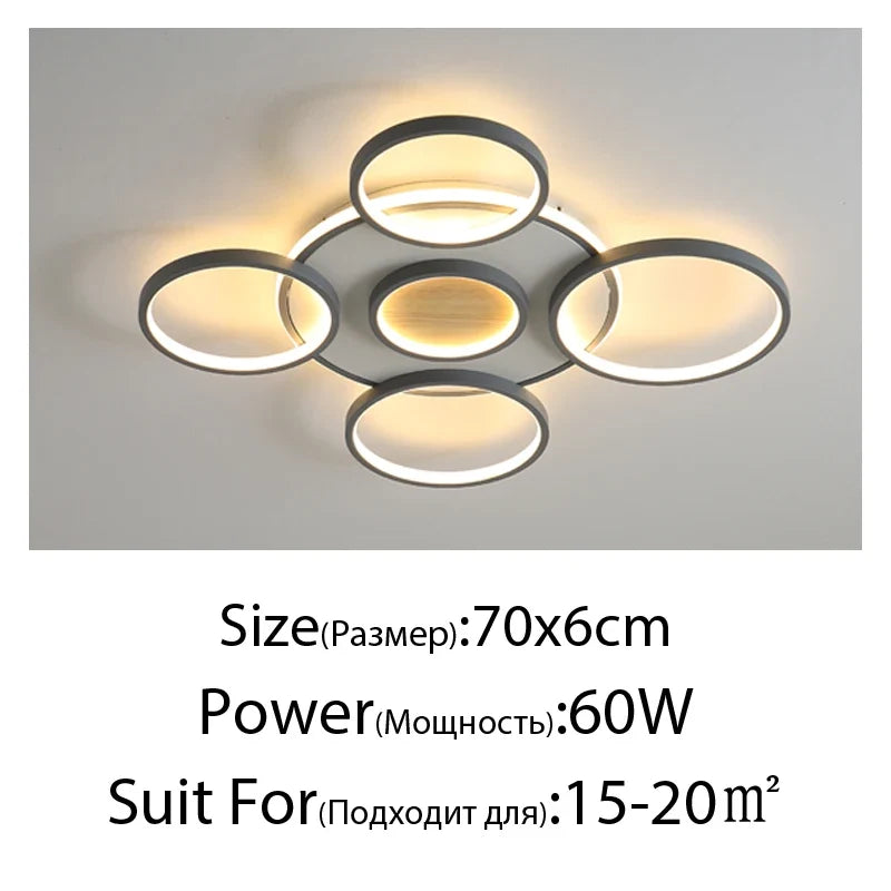 lustre led moderne en bois et aluminium pour éclairage intérieur