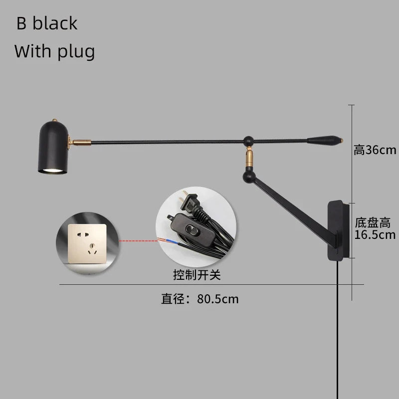 applique murale led rétro moderne pour décoration intérieure