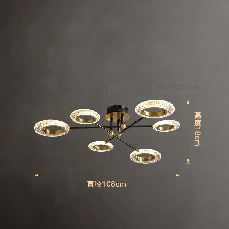 plafonnier led en cuivre avec abat-jour pmma haute transmission