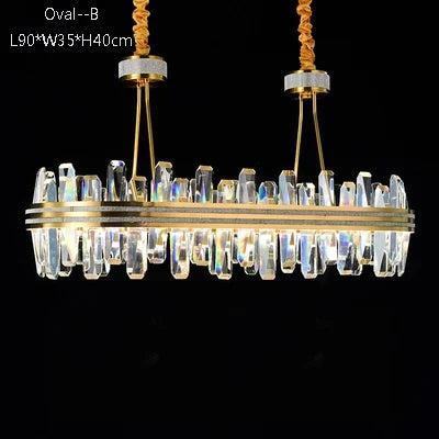 lustre en cristal rond design postmoderne pour un intérieur créatif