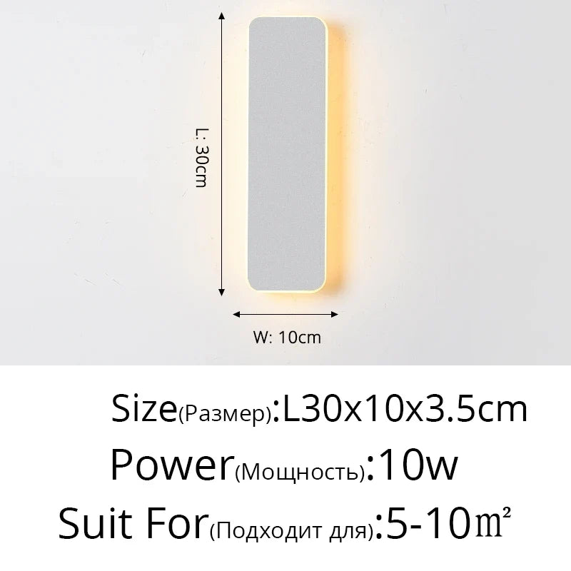 Applique murale LED lampe avec interrupteur tactile chambre chevet intérieur escalier luminaire carré et rectangle lumière 10W 12W 13W wandlamp