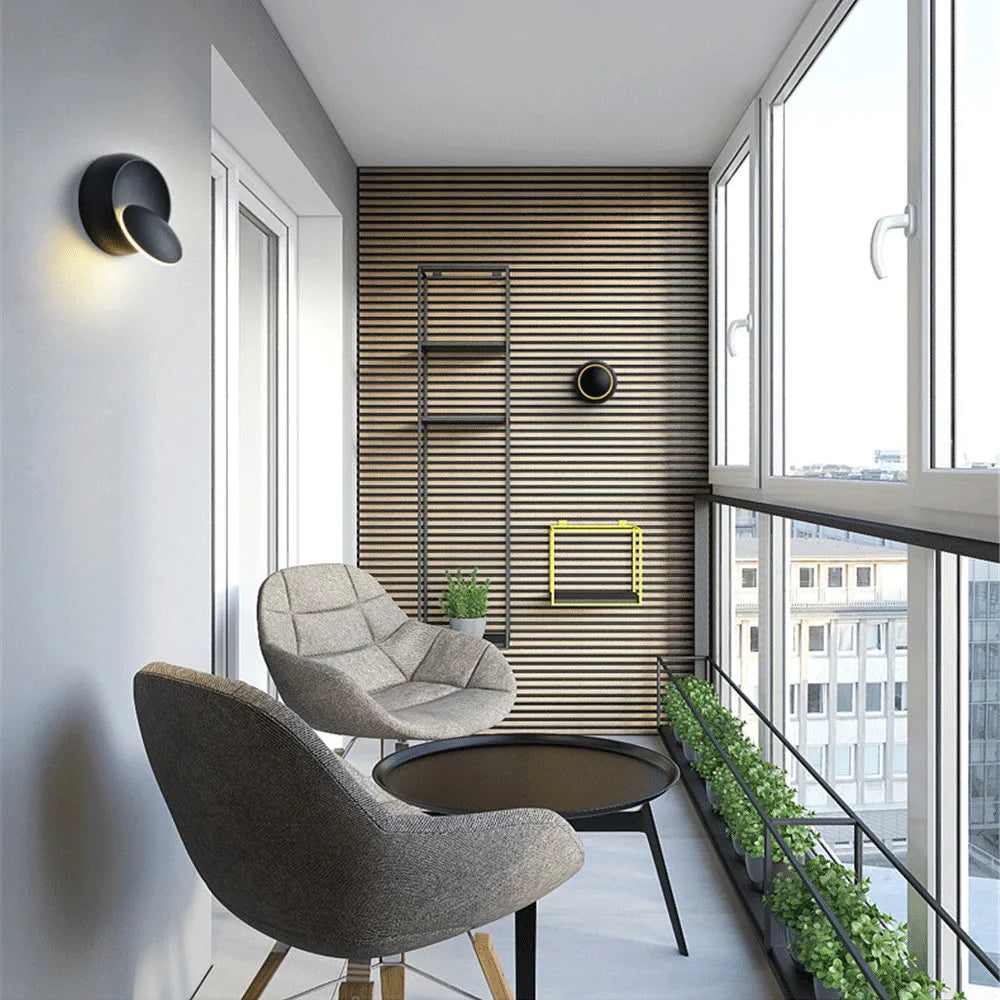 applique murale ronde rotative à led pour intérieur moderne